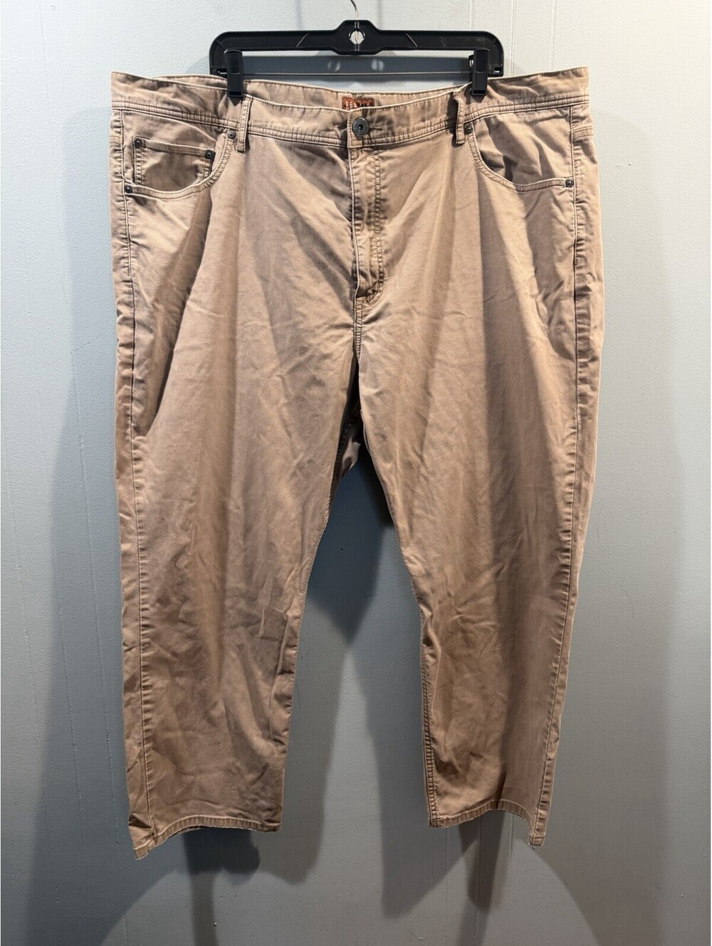 Mens Red Ale Chino Pants Size 46x30 Relaxed Fit Tan